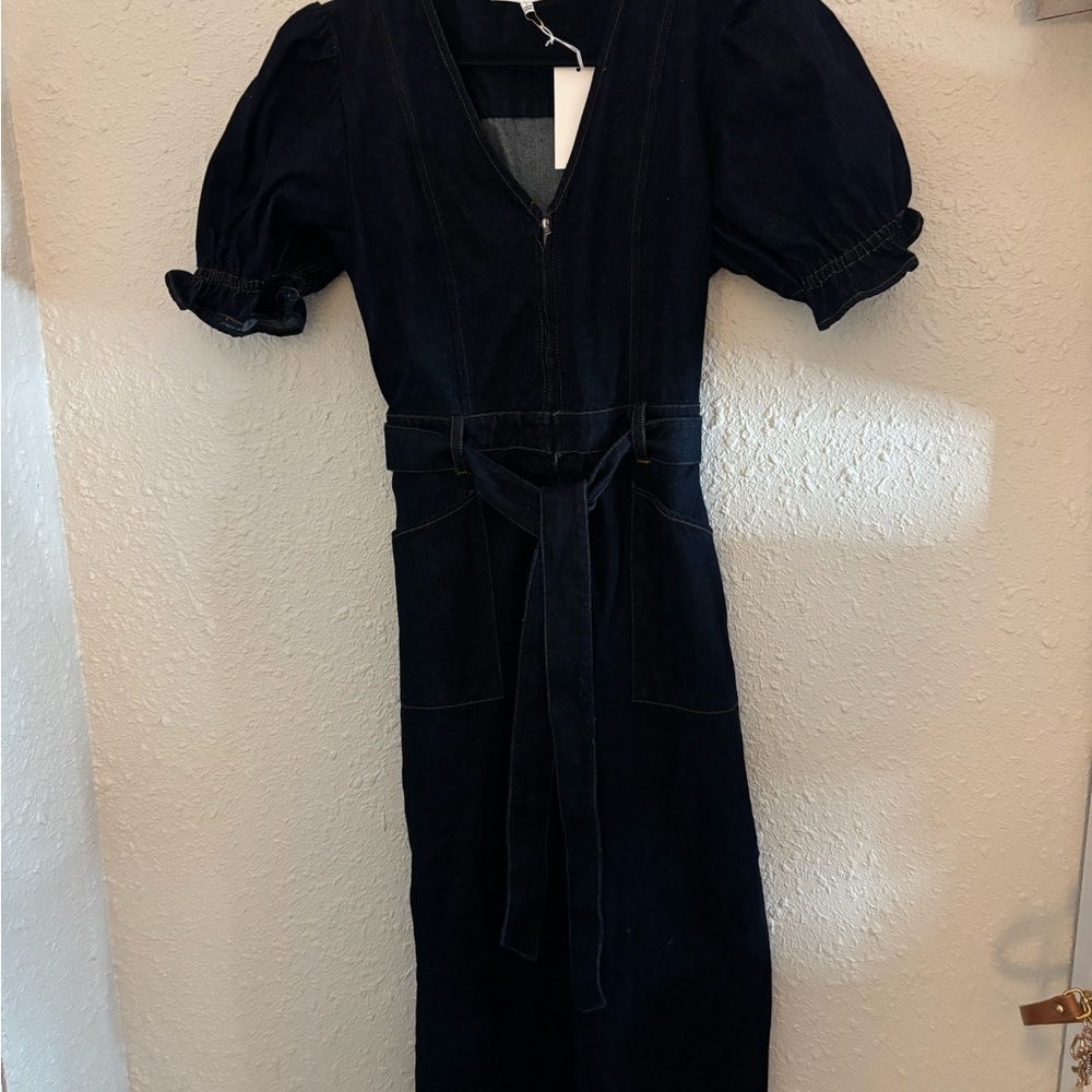 Elegant Black Denim Jumpsuit